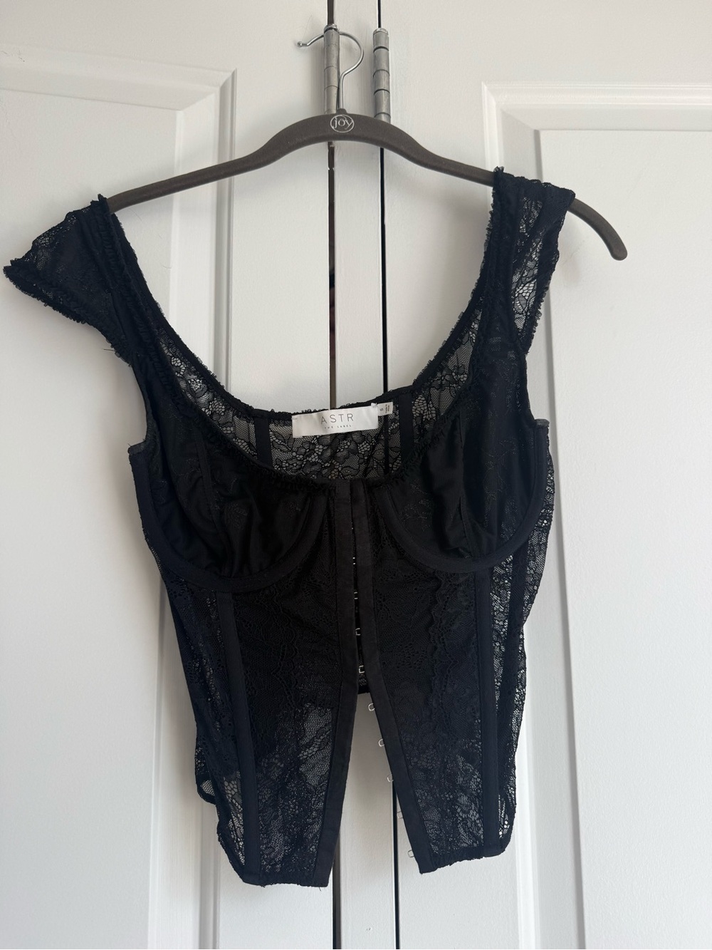 Astr Lace Bustier Corset Top in Black